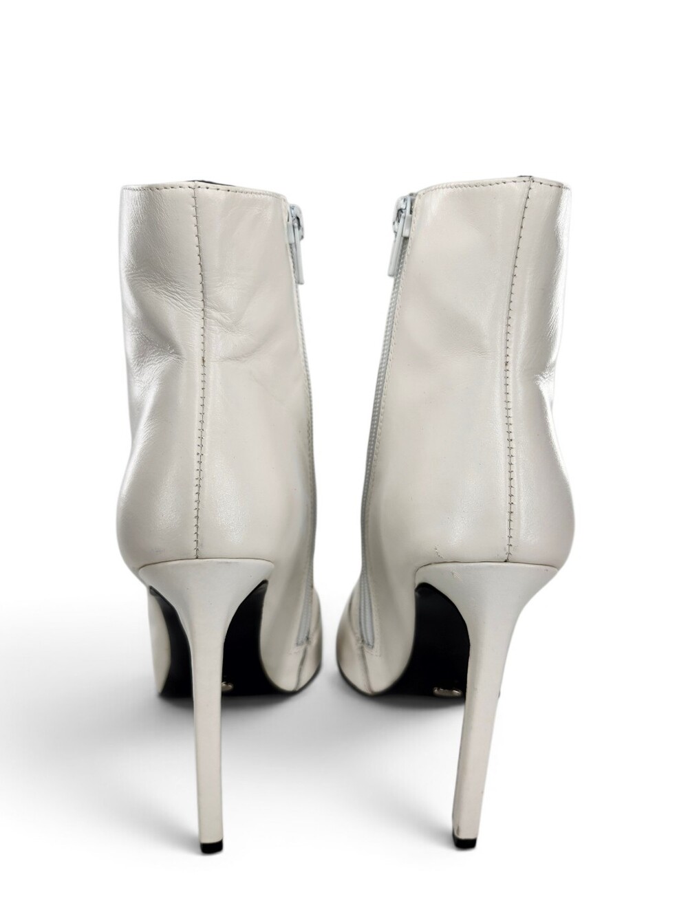 Tony Bianco Freddie White Capietto Leather Point-Toe Stilletto Heel Ankle Bootie - Picture 8 of 13